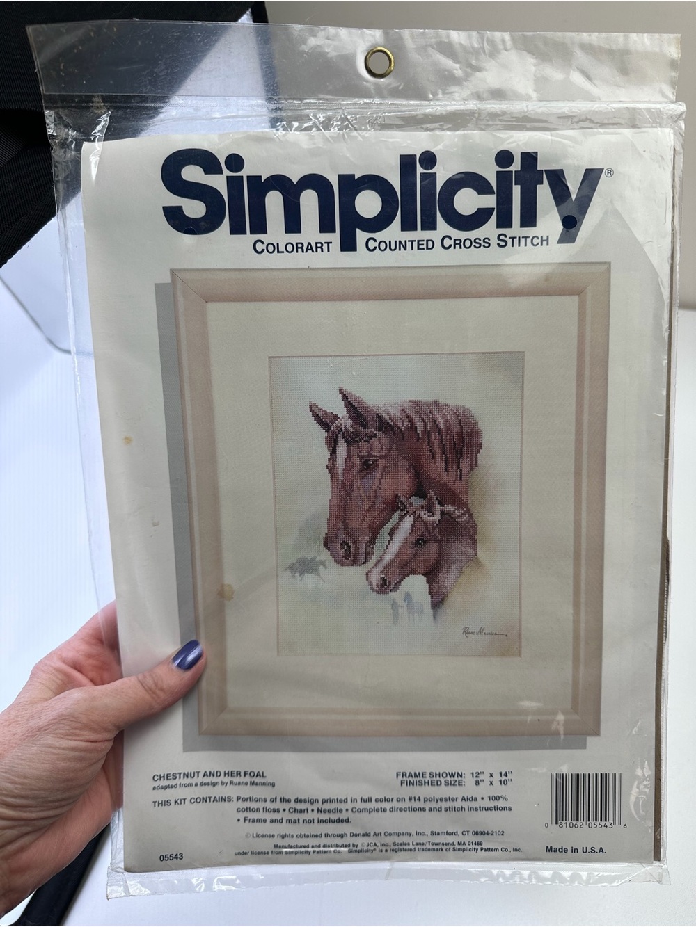 SIMPLICITY Counted Cross Stitch Kit “Chestnut And Her Foal” Horse Needlework NEW